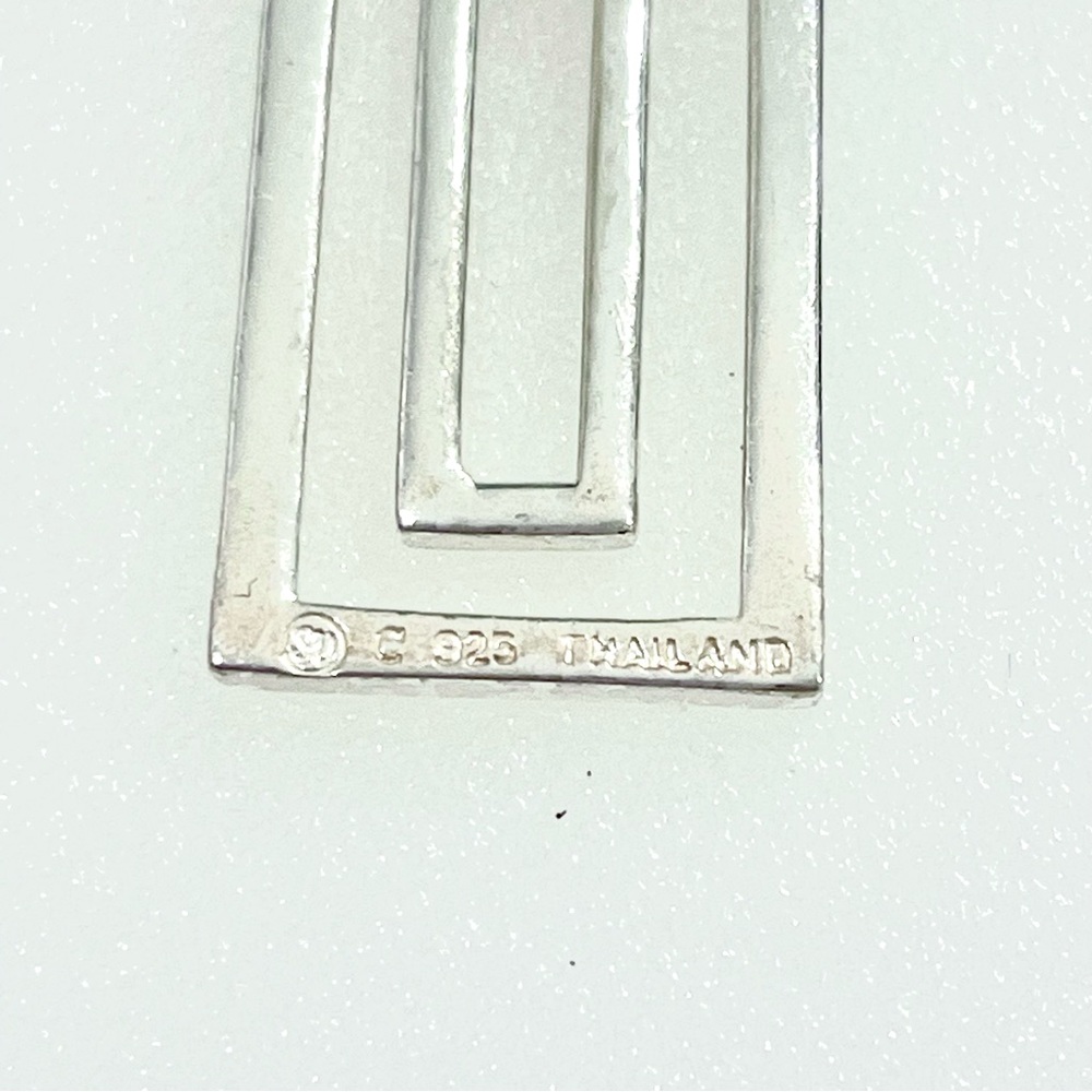 925 Sterling Silver Double Rectangle Minimalist V… - image 5